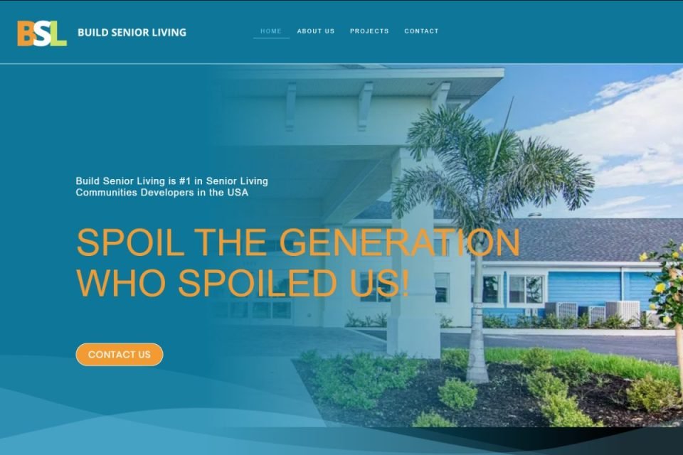 Screenshot of the Build Senior Living website