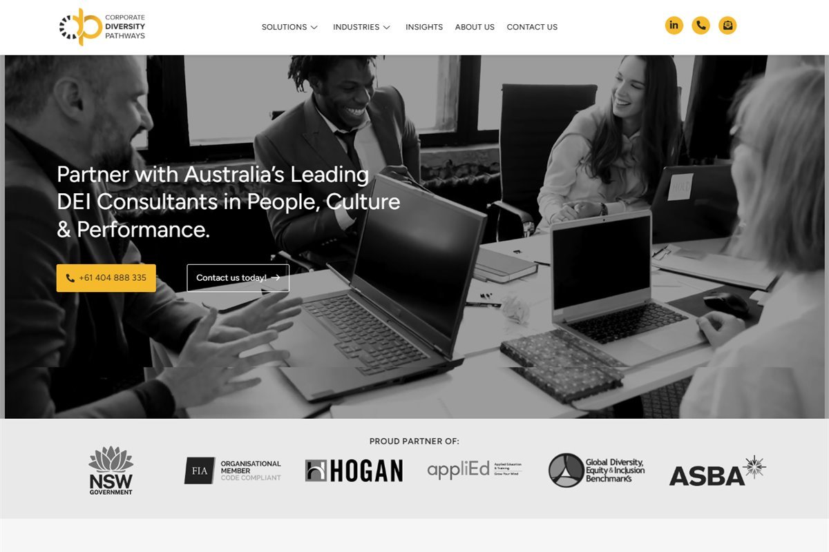 Corporate Diversity Pathways website homepage