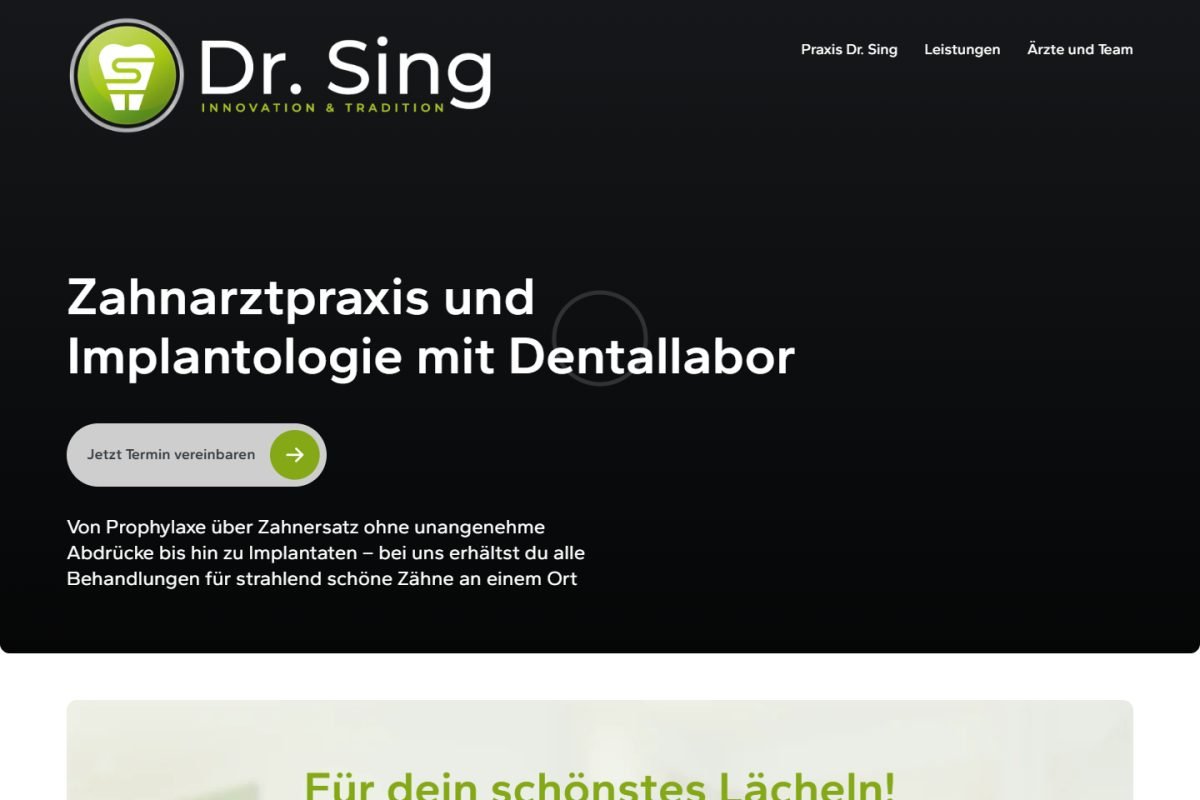Homepage of Praxis Dr. Sing