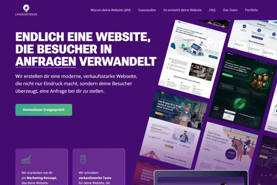 Screenshot of the Landeseiten.de website