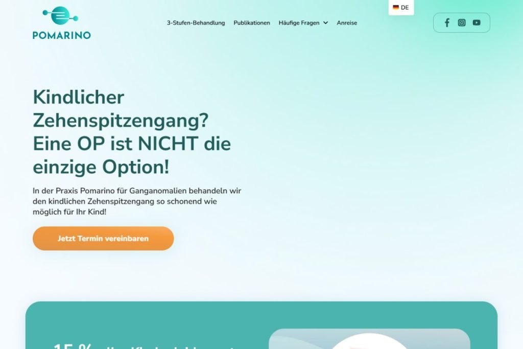 Screenshot of the Praxis Pomarino website