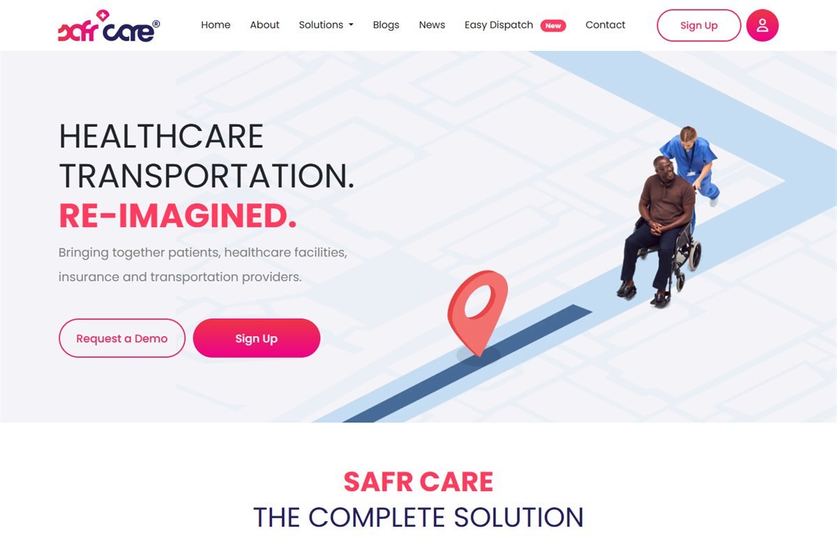 Safr Care website homepage