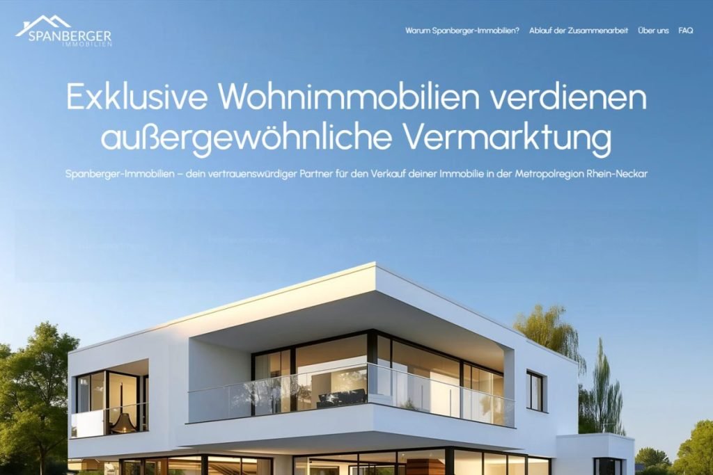 Screenshot of the Spanberger Immobilien website